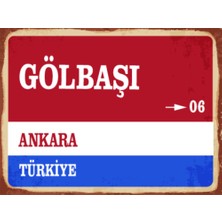 BiveSa Ankara Ili Gölbaşı Ilçesi  Retro Ahşap Sokak Tabelası