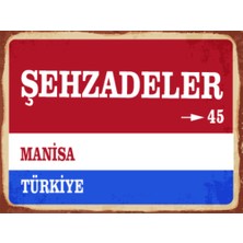 BiveSa Manisa Ili Şehzadeler Ilçesi  Retro Ahşap Sokak Tabelası
