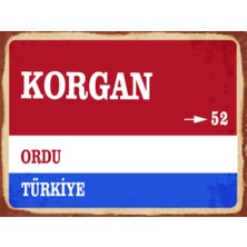 BiveSa Ordu Ili Korgan Ilçesi  Retro Ahşap Sokak Tabelası