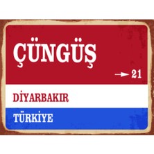 BiveSa Diyarbakır Ili Çüngüş Ilçesi  Retro Ahşap Sokak Tabelası