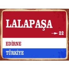 BiveSa Edirne Ili Lalapaşa Ilçesi  Retro Ahşap Sokak Tabelası