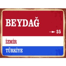 BiveSa Izmir Ili Beydağ Ilçesi  Retro Ahşap Sokak Tabelası