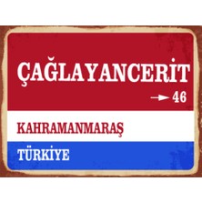 BiveSa Kahramanmaraş Ili Çağlayancerit Ilçesi  Retro Ahşap Sokak Tabelası