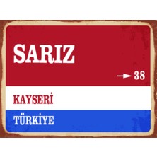 BiveSa Kayseri Ili Sarız Ilçesi  Retro Ahşap Sokak Tabelası