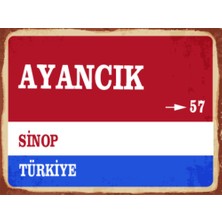 BiveSa Sinop Ili Ayancık Ilçesi  Retro Ahşap Sokak Tabelası