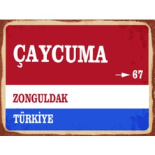 BiveSa Zonguldak Ili Çaycuma Ilçesi  Retro Ahşap Sokak Tabelası