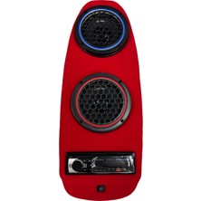 Pcx Koltuk Altı Ses Sistemi 2 x 200W Hoparlör Kırmızı (Sese Duyarlı LED Işıklı)