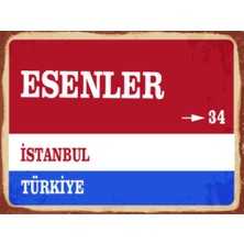 BiveSa Istanbul Ili Esenler Ilçesi  Retro Ahşap Sokak Tabelası