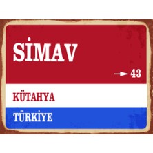 BiveSa Kütahya Ili Simav Ilçesi  Retro Ahşap Sokak Tabelası