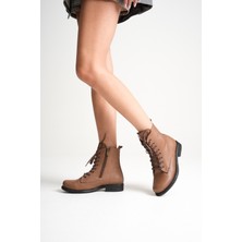 Analin Shoes Kadın Hakiki Deri Bağcıklı ve Fermuarlı Bot