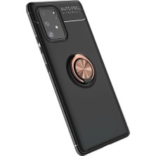 Genel Tedarik Samsung Galaxy A91 / S10 Lite Kılıf Range Yüzüklü Silikon - SIYAH-GOLD-(5796) - EMTHBA2140-968