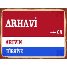 BiveSa Artvin Ili Arhavi Ilçesi  Retro Ahşap Sokak Tabelası