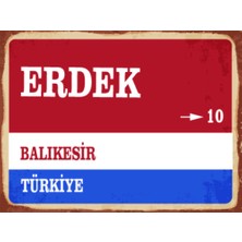 BiveSa Balıkesir Ili Erdek Ilçesi  Retro Ahşap Sokak Tabelası