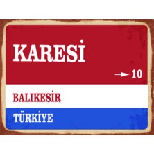 BiveSa Balıkesir Ili Karesi Ilçesi  Retro Ahşap Sokak Tabelası