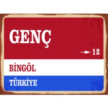 BiveSa Bingöl Ili Genç Ilçesi  Retro Ahşap Sokak Tabelası