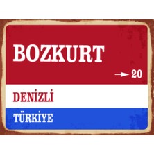 BiveSa Denizli Ili Bozkurt Ilçesi  Retro Ahşap Sokak Tabelası