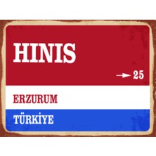 BiveSa Erzurum Ili Hınıs Ilçesi  Retro Ahşap Sokak Tabelası