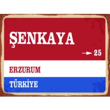 BiveSa Erzurum Ili Şenkaya Ilçesi  Retro Ahşap Sokak Tabelası