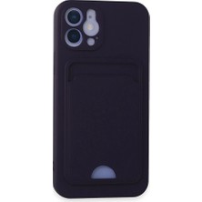 iPhone 12 Kılıf Kelvin Kartvizitli Silikon - Derin MOR-(5796) - EMTHBA8758-2506