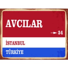 BiveSa Istanbul Ili Avcılar Ilçesi  Retro Ahşap Sokak Tabelası