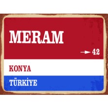 BiveSa Konya Ili Meram Ilçesi  Retro Ahşap Sokak Tabelası