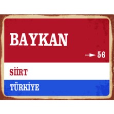 BiveSa Siirt Ili Baykan Ilçesi  Retro Ahşap Sokak Tabelası