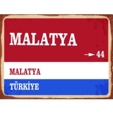 BiveSa Malatya Ili Retro Ahşap Sokak Tabelası