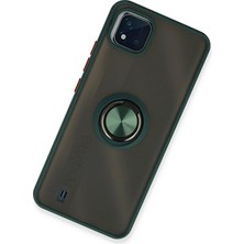 Genel Tedarik Realme C11 2021 Kılıf Montreal Yüzüklü Silikon Kapak - YEŞIL-(5796) - EMTHBA9704-5765