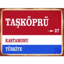 BiveSa Kastamonu Ili Taşköprü Ilçesi  Retro Ahşap Sokak Tabelası