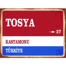 BiveSa Kastamonu Ili Tosya Ilçesi  Retro Ahşap Sokak Tabelası