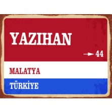 BiveSa Malatya Ili Yazıhan Ilçesi  Retro Ahşap Sokak Tabelası