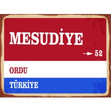 BiveSa Ordu Ili Mesudiye Ilçesi  Retro Ahşap Sokak Tabelası