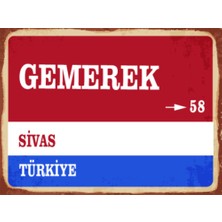 BiveSa Sivas Ili Gemerek Ilçesi  Retro Ahşap Sokak Tabelası