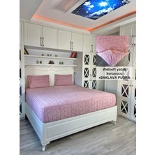 Baklava Model Welsoft Yumuşak Kış Aylarının Vazgeçilmez Yatak Koruyucu Örtüsü - Pudra - 180X200
