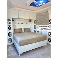 Gül Model Welsoft Yumuşak Kış Aylarının Vazgeçilmez Yatak Koruyucu Örtüsü - Vizon - 180X200