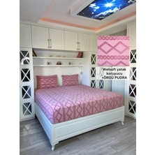 Örgü Model Welsoft Yumuşak Kış Aylarının Vazgeçilmez Yatak Koruyucu Örtüsü - Pudra - 160X200