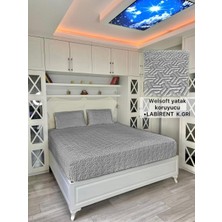 Labirent Model Welsoft Yumuşak Kış Aylarının Vazgeçilmez Yatak Koruyucu Örtüsü - Açık Gri - 200X200