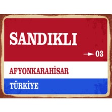 BiveSa Afyonkarahisar Ili Sandıklı Ilçesi  Retro Ahşap Sokak Tabelası