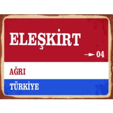 BiveSa Ağrı Ili Eleşkirt Ilçesi  Retro Ahşap Sokak Tabelası