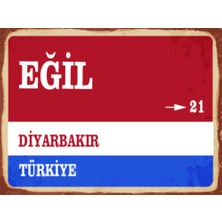 BiveSa Diyarbakır Ili Eğil Ilçesi  Retro Ahşap Sokak Tabelası