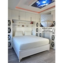 Zikzak Model Welsoft Yumuşak Kış Aylarının Vazgeçilmez Yatak Koruyucu Örtüsü - Krem - 150X200