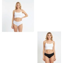Bonbon Kadın Pamuklu İnce Dantelli 2'Li Paket Slip Külot BB2164