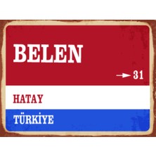 BiveSa Hatay Ili Belen Ilçesi  Retro Ahşap Sokak Tabelası