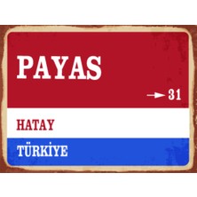 BiveSa Hatay Ili Payas Ilçesi  Retro Ahşap Sokak Tabelası