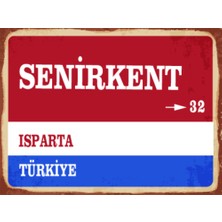 BiveSa Isparta Ili Senirkent Ilçesi  Retro Ahşap Sokak Tabelası