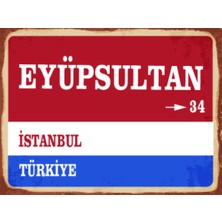 BiveSa Istanbul Ili Eyüpsultan Ilçesi  Retro Ahşap Sokak Tabelası