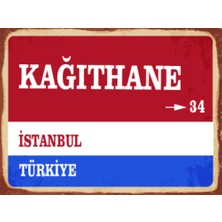 BiveSa Istanbul Ili Kağıthane Ilçesi  Retro Ahşap Sokak Tabelası