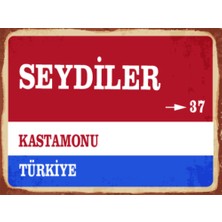 BiveSa Kastamonu Ili Seydiler Ilçesi  Retro Ahşap Sokak Tabelası