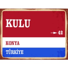 BiveSa Konya Ili Kulu Ilçesi  Retro Ahşap Sokak Tabelası