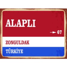 BiveSa Zonguldak Ili Alaplı Ilçesi  Retro Ahşap Sokak Tabelası